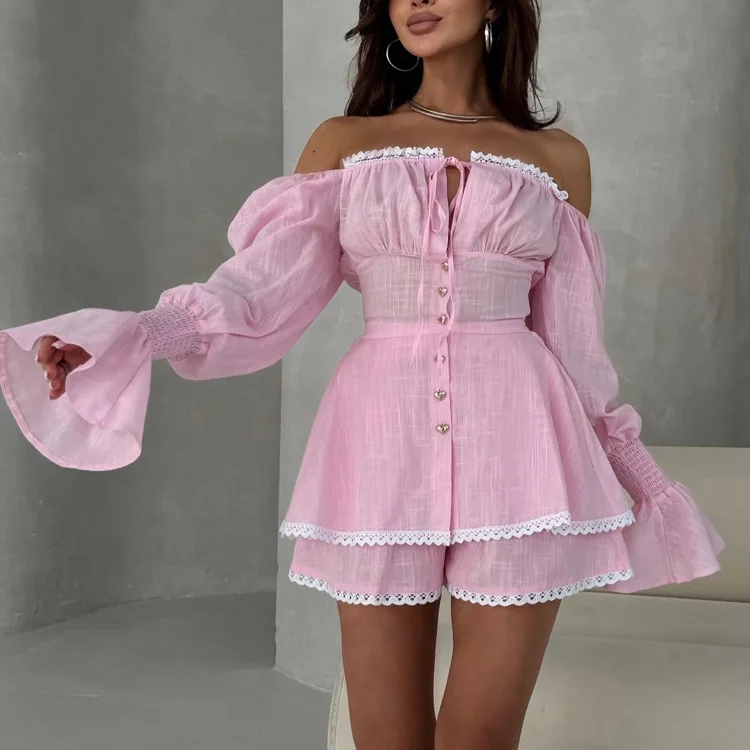 Italy Fashion Street - 2025 Lace Patchwork One Shoulder Neckline