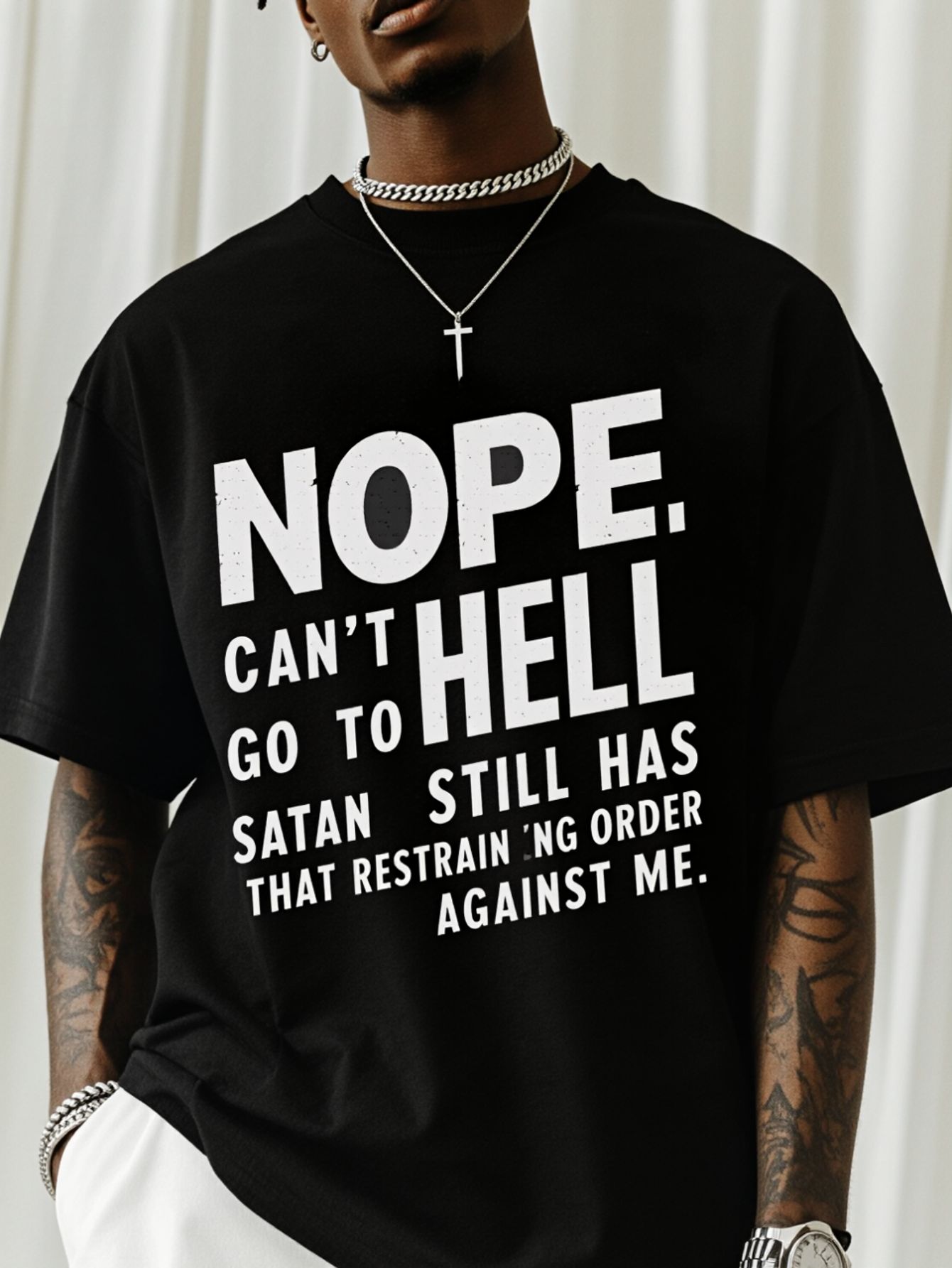 Men'S 'NOPE NOT GOING To HELL' - Street Style Fashion Quotes 评论和价格