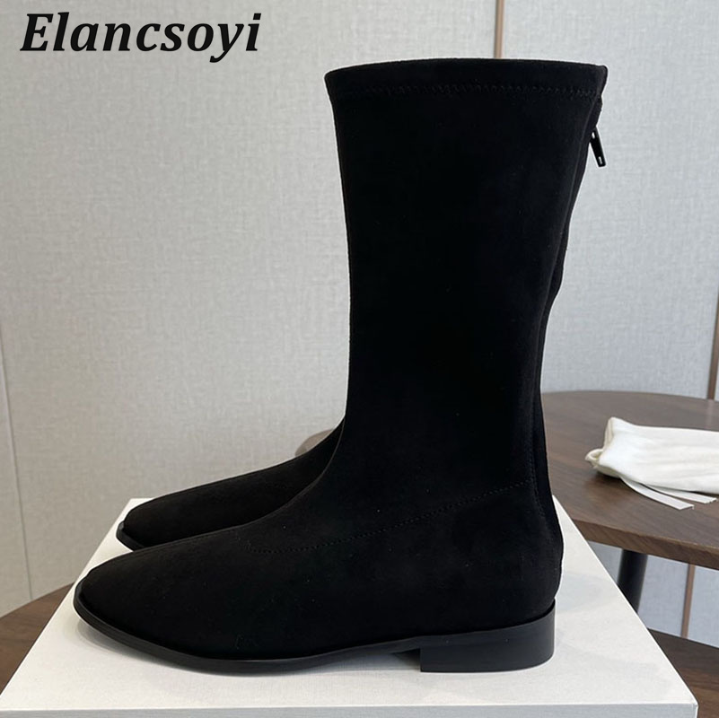 Stretch Boots Women Round Toe  - Street Fashion Rome 2025 评论和价格