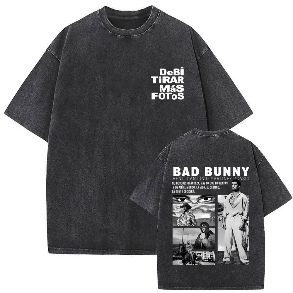 Rapper Bad Bunny Vintage Washe - Foto Street Fashion 评论和价格