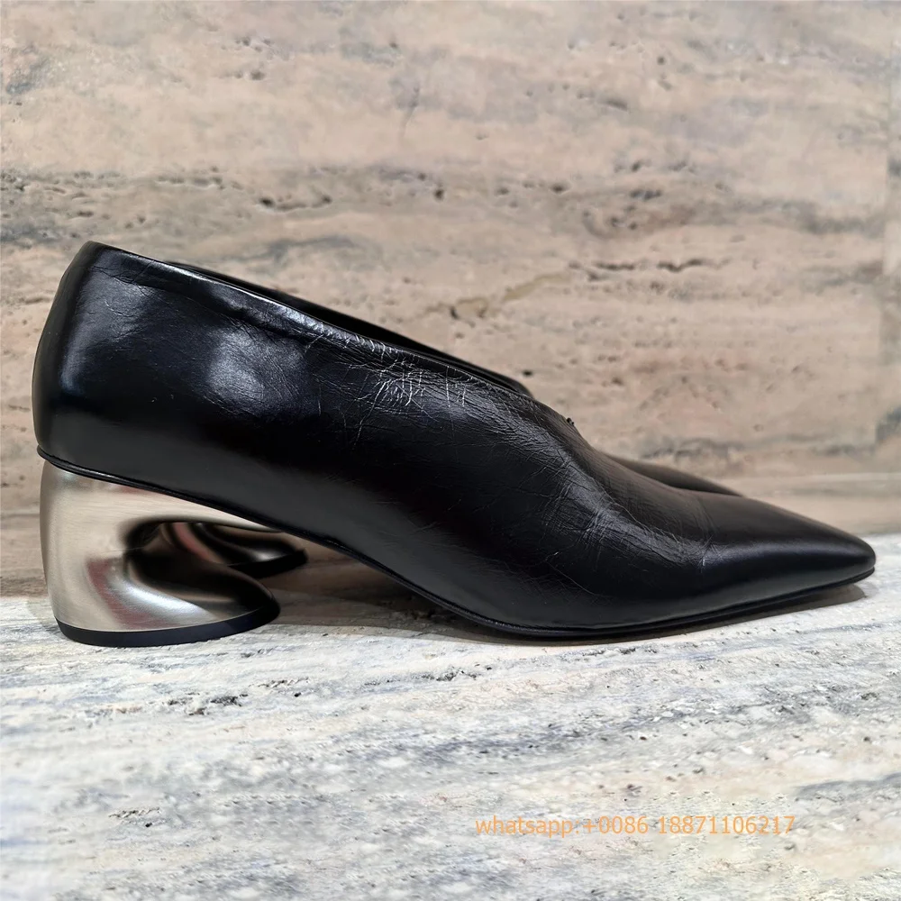 Genuine Leather Weird Heel Wom - Street Fashion Rome 2025 评论和价格