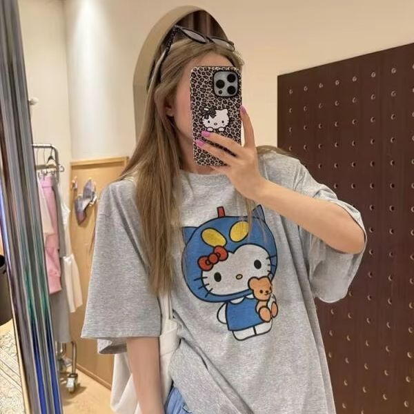 Short Sleeved Hello Kitty Prin - Street Fashion Designers 评论和价格