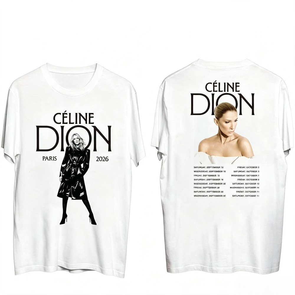 Celine Dion Paris 2026 Tour T- - Street Fashion Paris 评论和价格