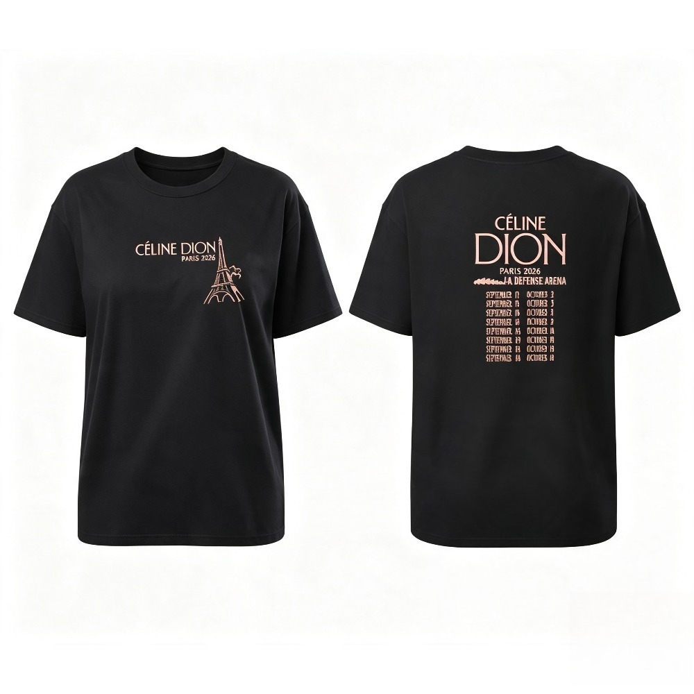 Celine Dion Paris 2026 Tour T- - Street Fashion Paris 评论和价格